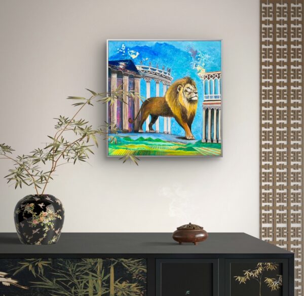 Lion painting in office