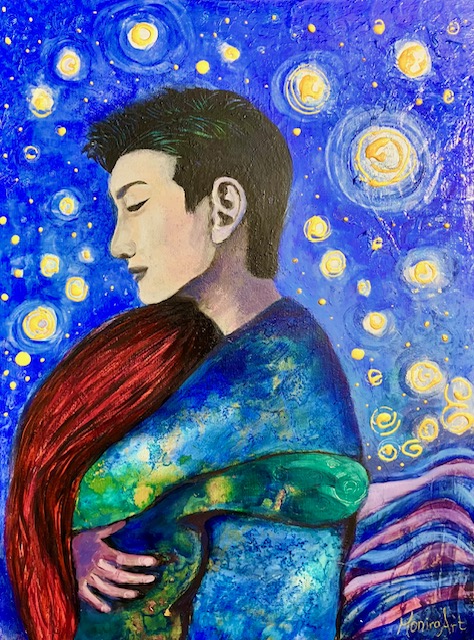 Ölgemälde von: Umarmendes Paar in Van Gogh Stil