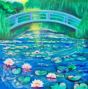 Monet Brücke mit Seerosenteich von Monira Art