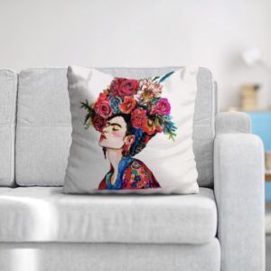 Kissenbezug mit bunten Frida Kahle Gemälde