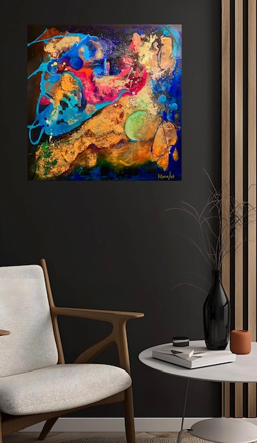 Echos of the universe, Monira Art painting, abstract painting