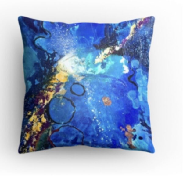 Blue pillow cushion with filling