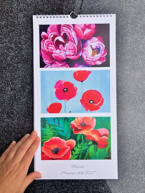 Kalender mit Blüten oder Frauen von Monira Art