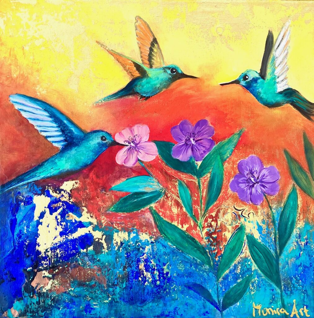 Kolibris auf abstrakten Hintergrund