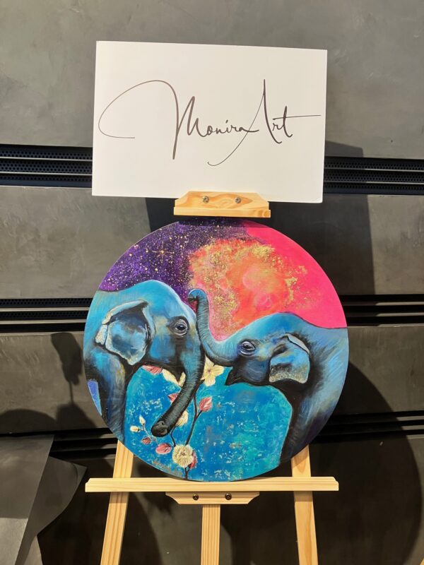 Gemälde zweier Elefanten von Monira Art
