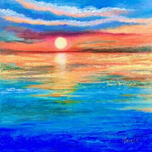 Sonnenuntergang Gemälde vom Bodensee