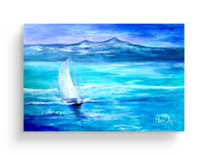 Segelboot Gemälde auf dem Bodensee von Monira Art